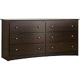 Prepac Fremont 6 Drawer Dresser, Espresso