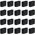 Geesatis 1.3" X 0.6" Oval Black Furniture Plastic Feet Cover Table Chair Legs Pad Floor Protector, PVC, Indoor & Outdoor Use, 20PCS
