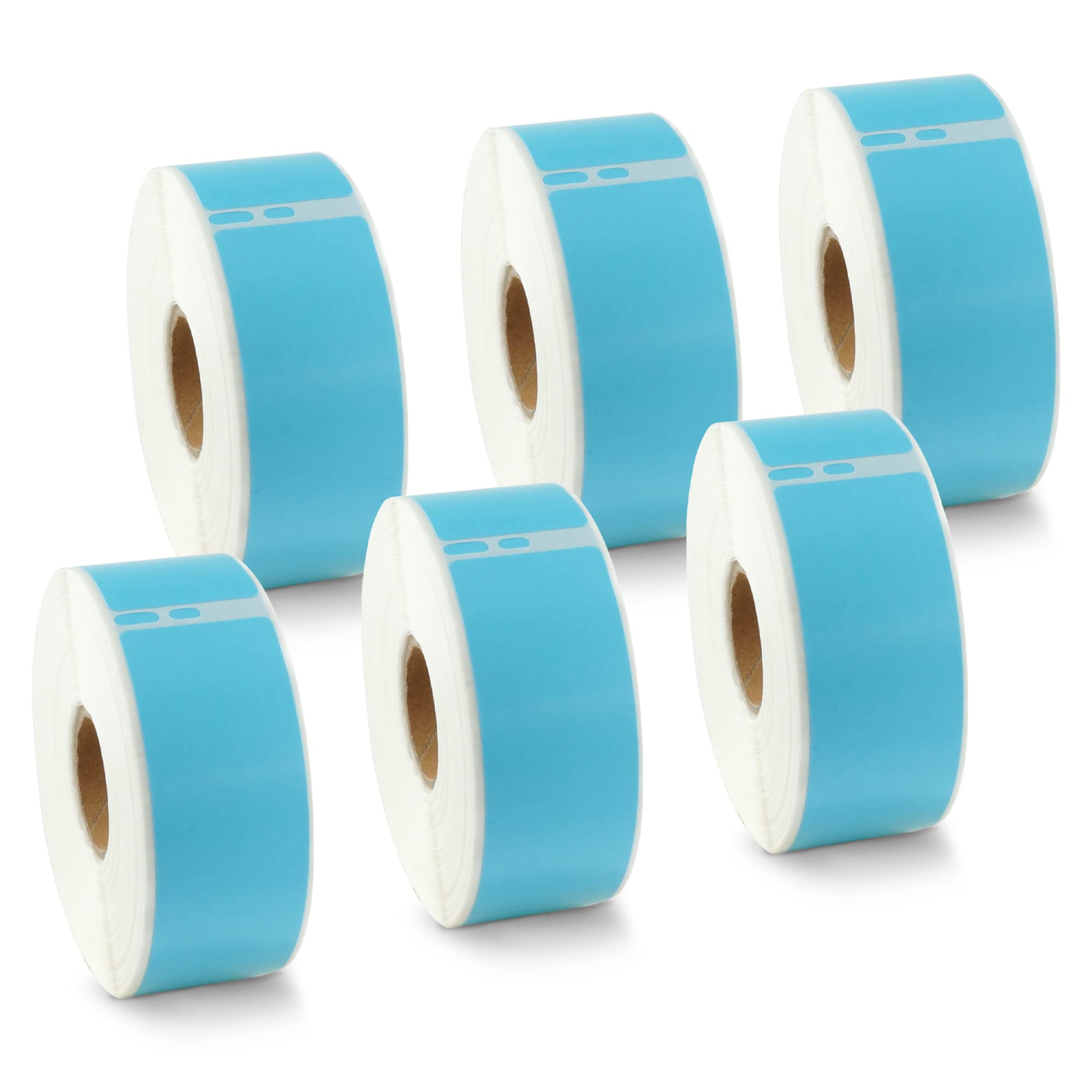 BETCKEY - 6 Rolls Blue Standard Address Labels Compatible with DYMO 99010(S0722370), 28mm x 89mm, 2100 Colored Labels Compatible with DYMO LabelWriter 450, 4XL, NOT Fit 550 or 5XL