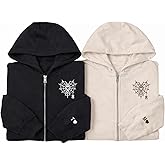 NAZENTI Personalized Couples Embroidered Zip Hoodies, Custom Matching Outfits for Couples, Custom Gifts for Valentines Day