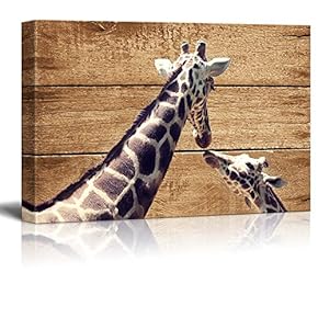 Rustic Two Giraffes Wall Decor