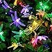 CYLAPEX LED Solar String Lights Outdoor, Multicolor Dragonfly 20 LEDs 16feet Waterproof with 8 Modes, Christmas Lighting for Outdoor, Home, Garden, Patio, Lawn, Holiday Party Decorations