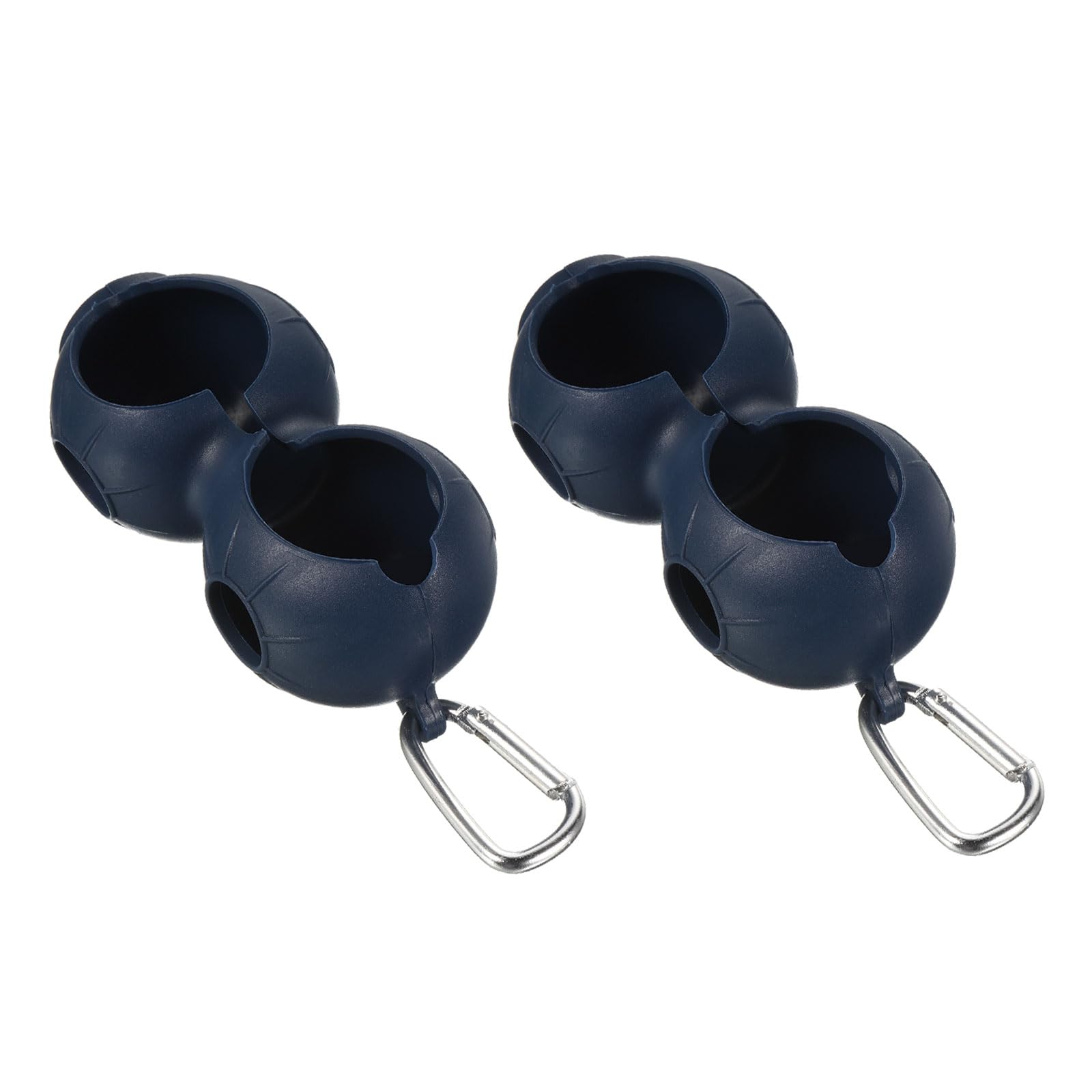 M METERXITY 2 Pack Golf Ball Holder - Silicone 2 Balls with Buckle, Easy Attachment to Bag, Apply to Golf Bag Belt (124 x 2mm, Dark Blue)