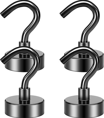 Grtard Magnetic Hooks 4 Pack 22 lb Neodymium Magnet with Hooks