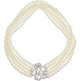 Utopiat| Audrey Style| Strand Flapper Costume| Pearl White Necklace Women | Adult |Inspired By Audrey Hepburn
