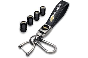 Athchu Car Tire Valve Stem Caps with Metal Keychain Replacement for Chevrolet Chevy Car Suburban Tahoe Malibu Camaro Cruze Equinox Sonic with Car Logo Keychains car Accessories