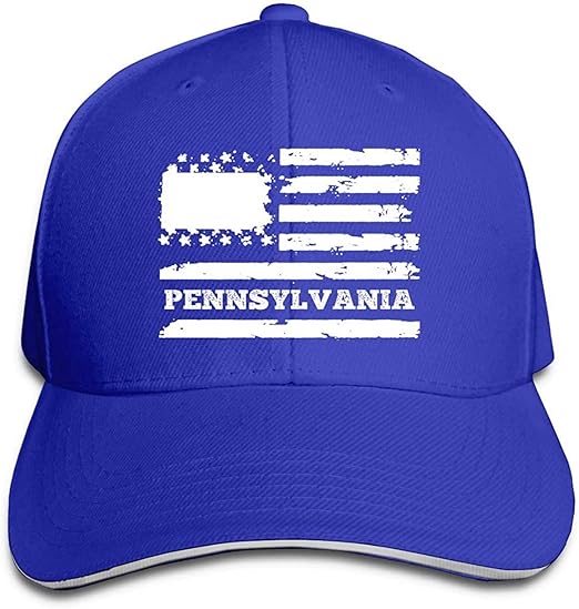 Pennsylvania State USA Flag Cotton Classic Baseball Cap for Men/Women, Adjustable Buckle Closure
