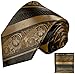 Bronze and Black Paul Malone Silk Tie and Pocket Square