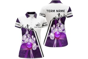 XMHAYLOO Personalized Bowling Shirts for Women, Womens Bowling Shirts, Bowling Shirts for Women Custom Name and