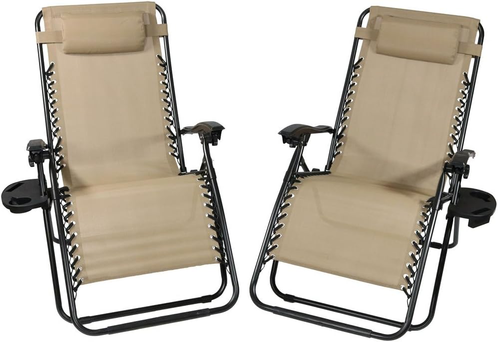 Sunnydaze Outdoor XL Zero Gravity Lounge Chair with Pillow