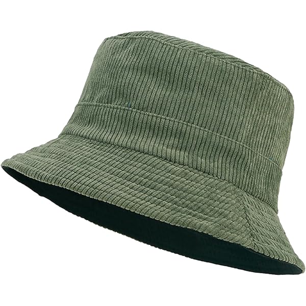 Quanhaigou Corduroy Bucket Hats Unisex Reversible Travel Daily Cap