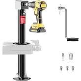 FZZD 5000 lbs A-Frame Trailer Jack, 20-24V Cordless Drill Compatible | 23" Lift, for Utility,RVs (Black)