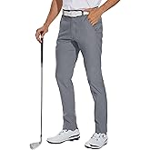 SPECIALMAGIC Mens Golf Stretch Pants Slim Fit Tapered Waterproof Casual Hiking Lightweight Dress with Zipper Pockets