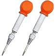 WHLLING 2-Pieces Automatic Center Punch, 5 Inch Adjustable Impact Hole Punch Metal Punch, Spring Loaded Center Punch Tool with Palm Cushion Cap for Wood Metal Leather