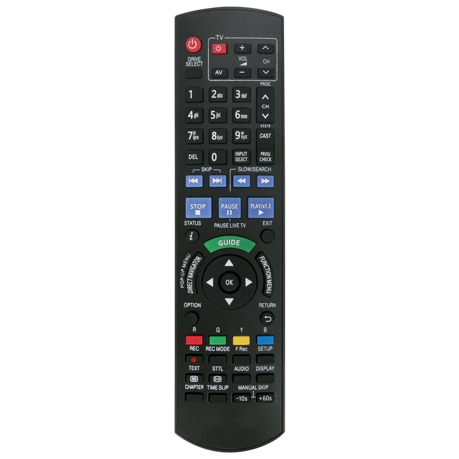 2IN1 N2QAYB000344 N2QAYB000338 Replacement Remote Control Fit for Panasonic DVD Recorder DMR-XW450 DMR-XW350