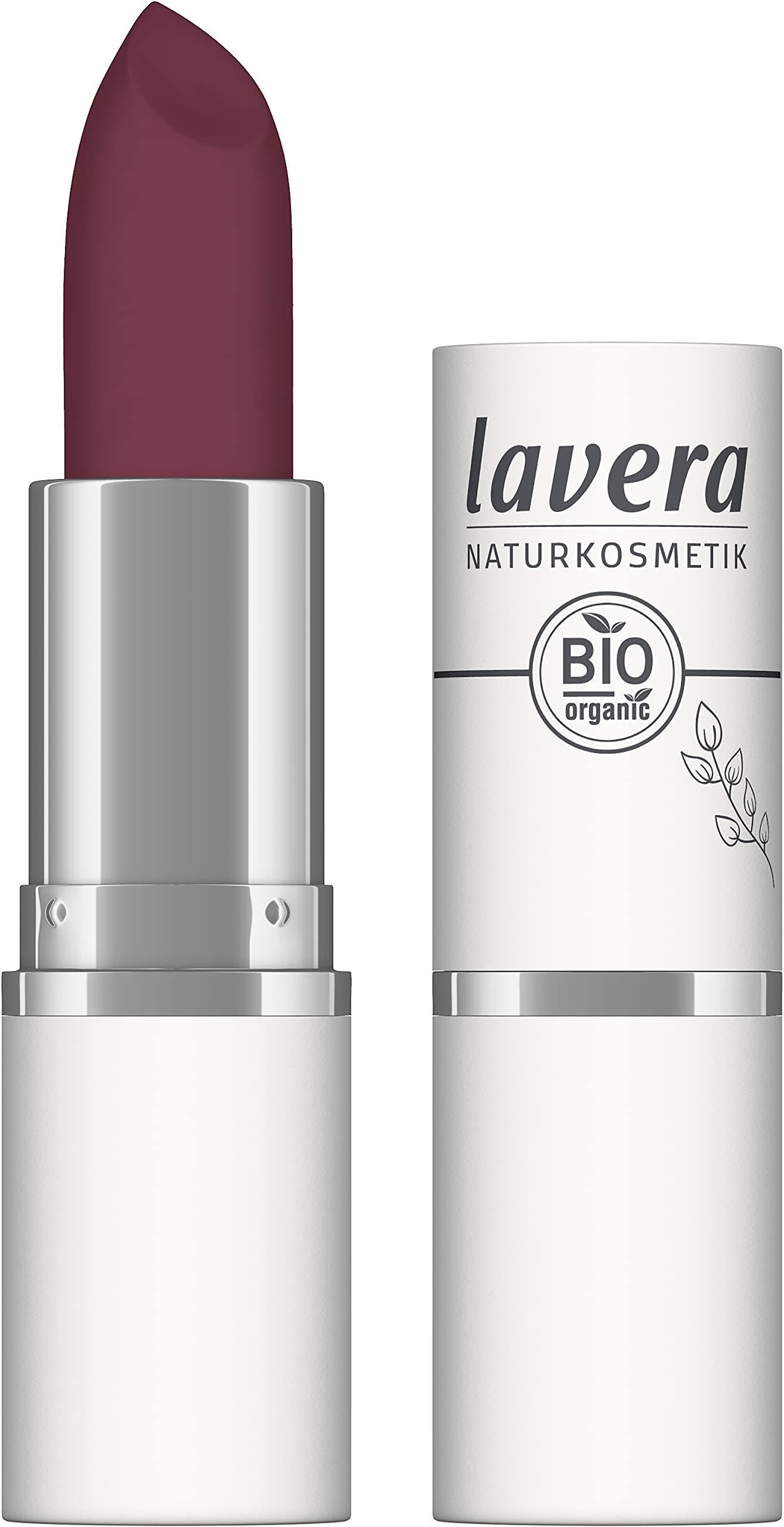 lavera Velvet Matt Lipstick - Royal Cassis 06 - natural cosmetics - Comfortable wear, no drying out the lips - Longlasting Gluten free - Organic blossom butter & Organic sunflower oil - 4,5g