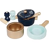 Le Toy Van - Educational Wooden Pretend Kitchen Honeybake Pots and Pans Cooking Set Play Toy | Kids Role Play Toy Kitchen Acc