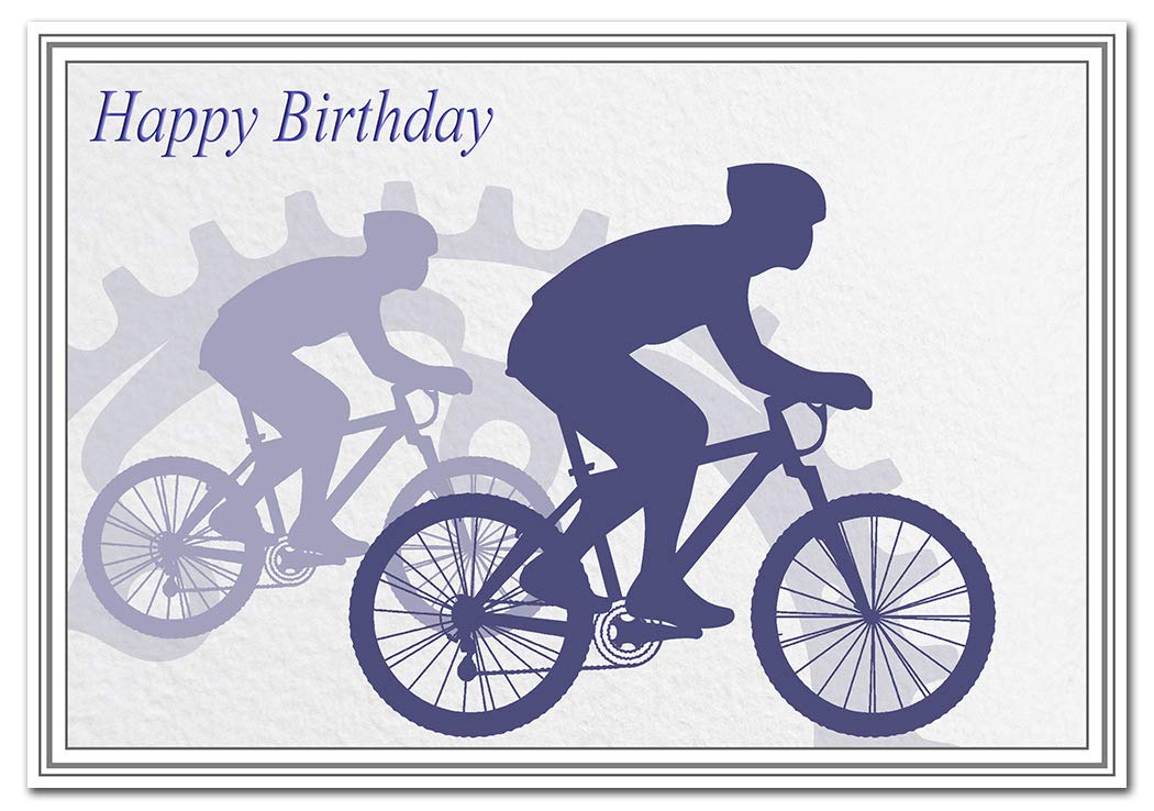 Cycling Birthday Card for Men Teenage Boys - Special Bike Bicycle Greeting - Male Happy Bday Wishes for all Ages - Unique Unusual Cool Bike art for him - Blank inside