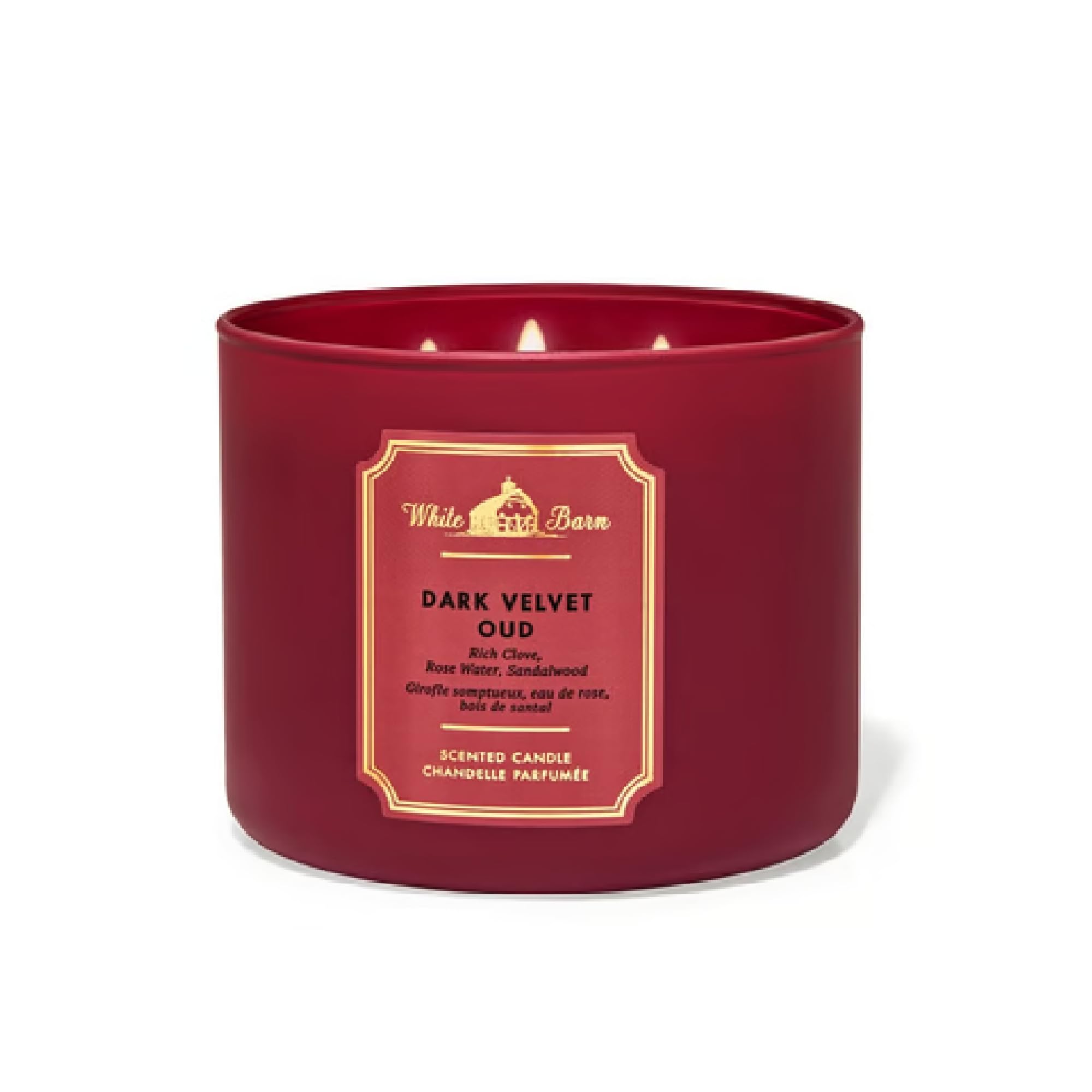 Dark Velvet Oud 3-Wick Scented Candle 411g/14.5 Oz (Rich Clove, Rose Water, Sandalwood)