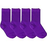 juDanzy 4 Pack of Crew Height Boys or Girls Socks for School Uniform, Sports and Casual Wear