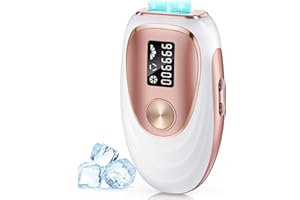Oreeth IPL Laser Hair Removal Device for Women & Men – Home 45°F Ice-Cooling Contact for Painless & Long-Lasting Results, 86% Hair Reduction in 3 Weeks for Full Body & Bikini Line, Rose Gold