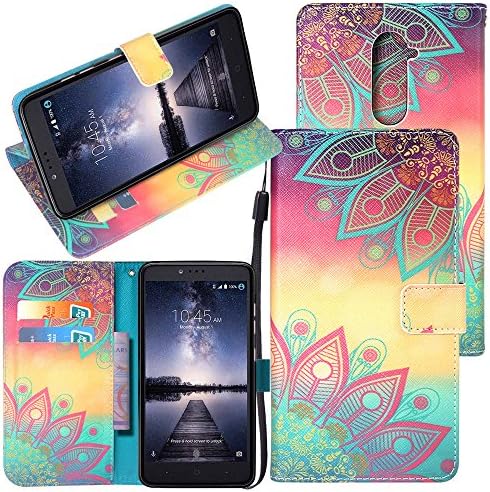ZTE Zmax Pro Case, CimdaUS PU Leather Wallet Flip Folio [Kickstand] Case Cover with Card Slot &amp; Wrist Strap for ZTE Grand X Max 2/Max Duo/Imperial Max Z963U/ZTE Kirk Z988/Carry/Zmax Pro Z981 (A-01)