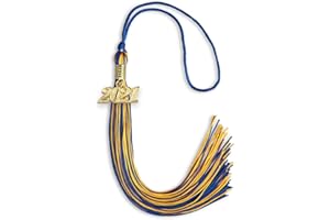 Endea Graduation Mixed Double Color Tassel with Gold Date Drop (Royal Blue/Gold, 2021)
