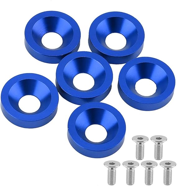 Bolt Engine Bay Dress Up Kit Washer, 6pcs Car Bumper Washer, Aluminum