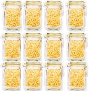 Mason Bag Jar Zipper Bags Food Storage Snack Sandwich Ziplock Bags Reusable Airtight Seal Food Storage Bags Leakproof Food Saver Bags (12 x Small)