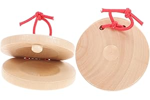 DECHOUS Castagnettes en bois pour l'éducation légère et portable avec couleur agréable et couleur aléatoire