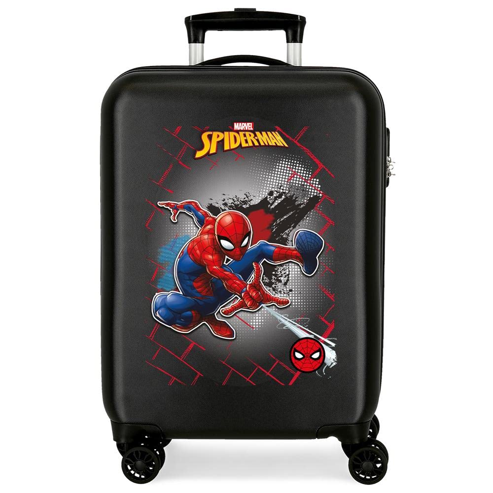 Marvel Spiderman Red Black Cabin Suitcase 38x55x20 cm Rigid ABS Combination lock 34 Litre 2.6 Kg 4 Double Wheels Hand Luggage