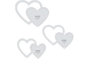Liquidraw Quilting Templates & Rulers for Patchwork Acrylic Stencils Set of 3 Hexagon, Hearts, Square & Stars (Heart Set of 3)