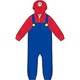 Super Mario Kids Onesie Pajamas - Boys Long Sleeve Zip Up Hooded Blanket Sleep - One Piece Costume - Official License
