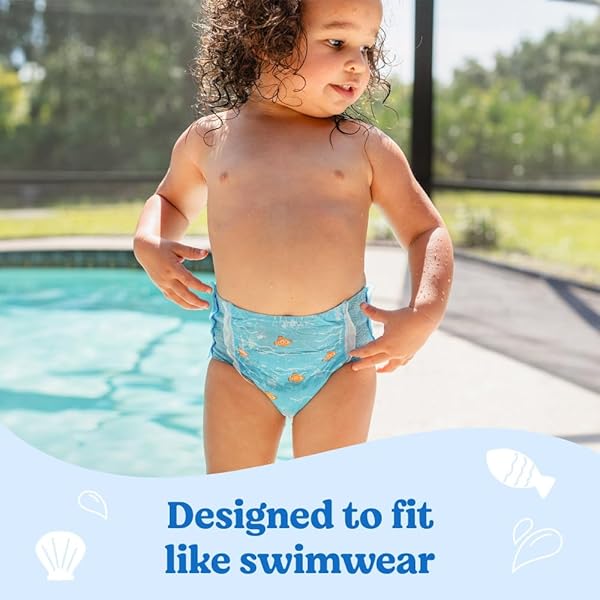HUGGIES LITTLE SWIMMERS DISPOSABLE SWIM DIAPERS, SIZE 5-6 (32+ LBS), 34 CT (2 PACKS OF 17), PACKAGING MAY VARY