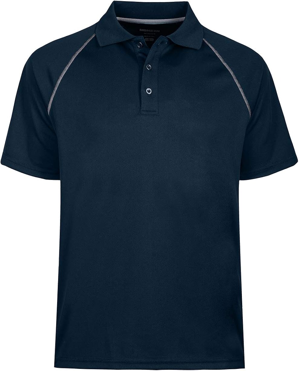 Men's Short Sleeve Moisture Wicking Performance Golf Polo Shirt, Side Blocked, Tall Sizes: M-7XL