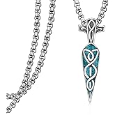 Zaruiqun Arrowhead Necklace S925 Sterling Silver Turquoise Arrowhead Pendant Necklace Viking Jewelry Gifts for Men Women