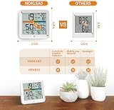 NOKLEAD Hygrometer Indoor Thermometer Digital Room Humidity Gauge Max Min Clock view 4