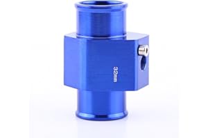 Universal Water Temp Joint Pipe, Keenso Aluminum Water Temp Temperature Joint Pipe Sensor Gauge Radiator Hose Adapter, Blue 2
