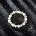 Lureme Cream Freshwater Pearl Crystal Accent Etched Silver Tone Bead Stretch Bracelet for Women 600130*