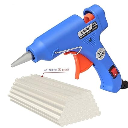 Mini Pistola Colla A Caldo Kit Con 30 Ricariche φ7mm20cm Alta Temperatura Di Scioglimento Grilletto E Supporto Regolabile Per Fai Da Te Piccole