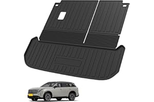 Elsetyler Custom Fit for Cargo Mat 2022-2024 2025 Nissan Pathfinder - Black TPE All Weather Waterproof Rear Cargo Liner Rear Trunk Liner Back Seat Cover Protector(Trunk Mats with Backrest Mat)