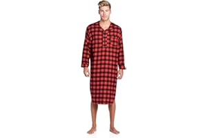 Ashford & Brooks Mens Flannel Long Sleeve Sleep Nightshirt