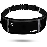 RDMODO Running Belt for Men, Fanny Pack for Women, Waterproof Phone Holder for Running Workout Plus Size Adjustable Running Waist Belt Bag for iPhone 16 15 14 13 Pro Max Samsung Galaxy Note Pure Black