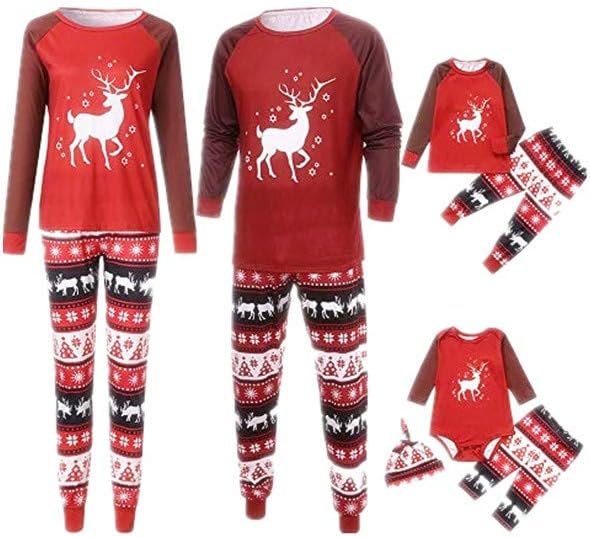 KUSUOU Family Christmas Pajamas Set Matching Men Women Kids Pjs Holiday Jammies Children Pjs Gift Set