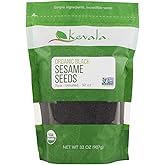 Kevala Organic Black Raw and Unhulled Sesame Seeds, 2 Pound