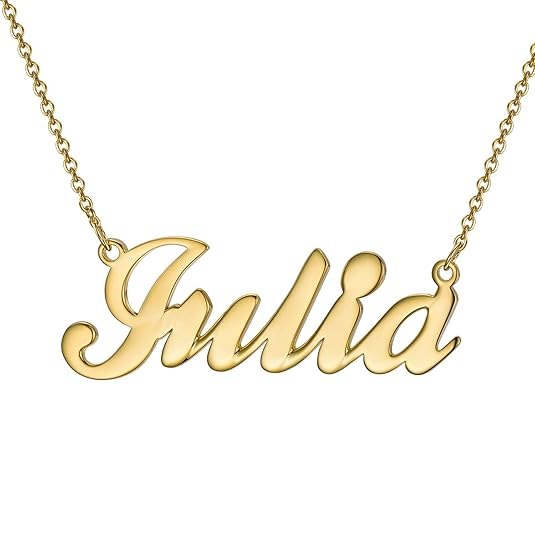 LONAGO Custom Name Halskette, 18K Gold Plated Sterling Silber Halskette Personalisierte Halskette mit jeder Name