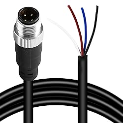 M12 4 Pins Male Connector Cable, Waterproof IP67