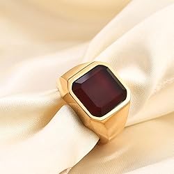 MYNENEY 14K Gold/Silver/Black Plated Square Signet