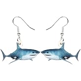 DOWAY Acrylic Cute Shark Earrings Dangle Sea Animals Jewelry Decoration Gifts for Women