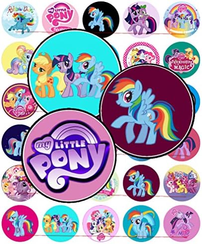 60 Precut 1" Mixed MY LITTLE PONY Bottle Cap Images Set A